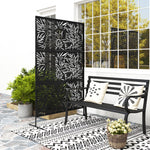 Decorative Outdoor Divider Privacy Panel W/ Stand, Bamboo