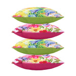 Floral Indoor Outdoor Cushion Set Of 4 Water Resistant Cushions
