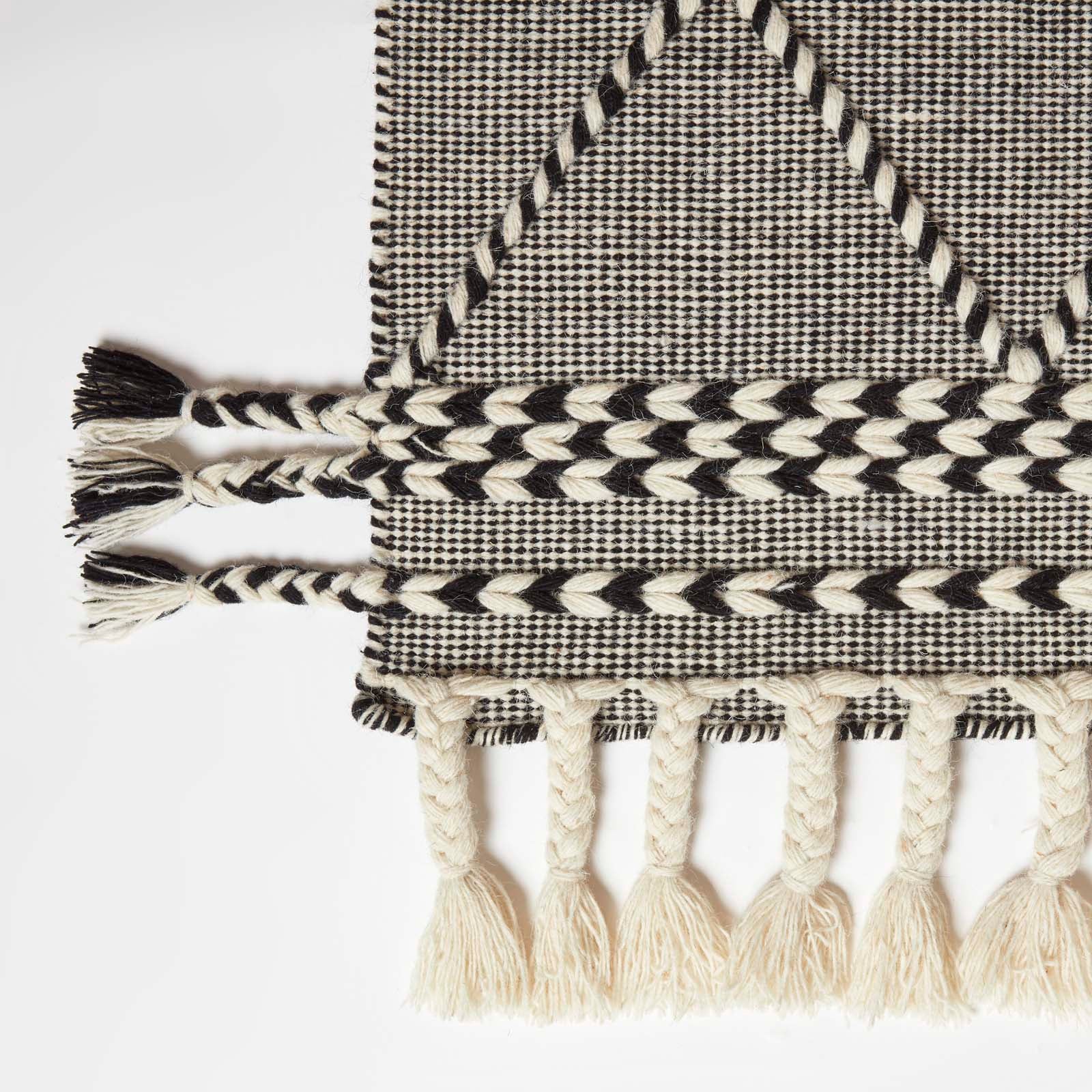 Edessa Black & White Kilim Wool Rug | 150cm x 220cm | Black & White