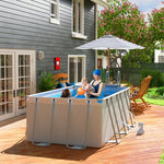Steel Frame Swimming Pool With Filter Pump And Ladder | Gray
