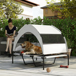 Pawhut Portable Elevated Dog Bed With Removable Canopy, 106 X 76 X 94 Cm