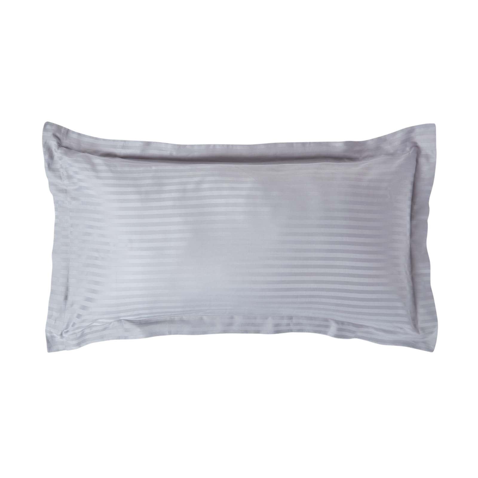 Egyptian Cotton Satin Stripe Oxford Pillowcase 330 Tc | King Pillow Case | Grey