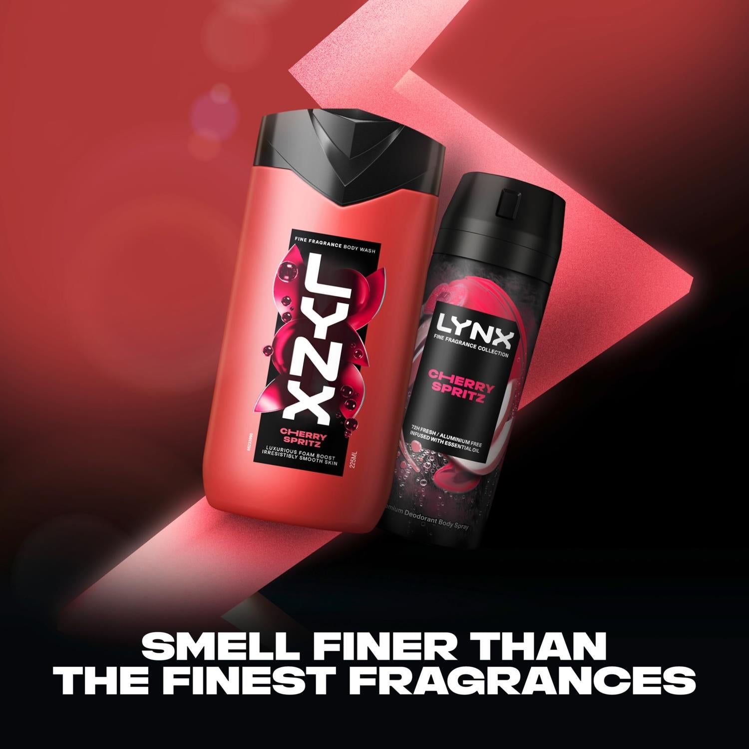 Lynx Fine Fragrance Cherry Spritz Body Spray & Wash Set