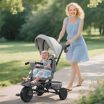 6 In 1 Kids Trike, Toddler Tricycle With Parent Handle | Grey