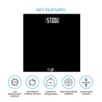 Digital Weighing Bathroom Scale Lcd Display, Automatic On/off | Black