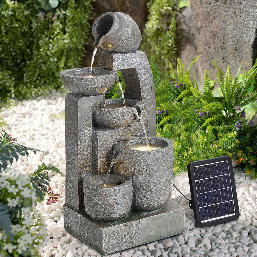 Cascade Solar-powered Water Fountain For Outdoors