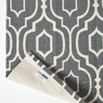 Riga 100% Cotton Printed Patterned Rug Hall Runner, 66 X 200 Cm | 120cm x 180cm | Grey & White