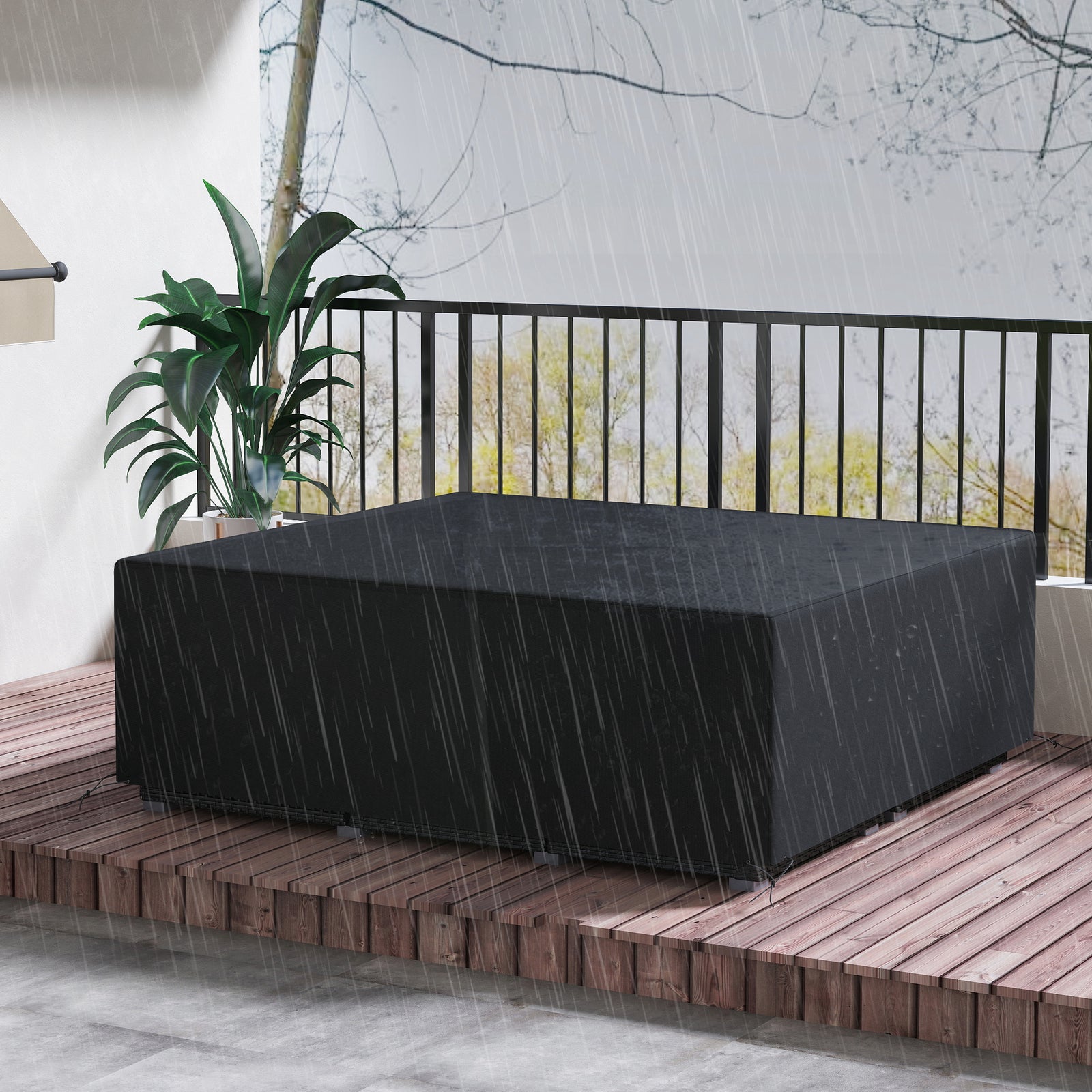 225cm Black Oxford Sofa Cover