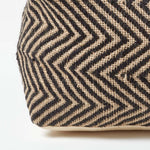 HOMESCAPES Black And Cream Chevron Pattern Large Square Pouffe