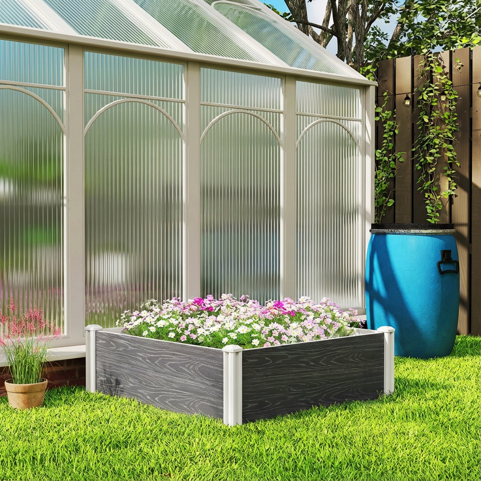 Vinyl Raised Garden Bed Kit | L | Dark Grey