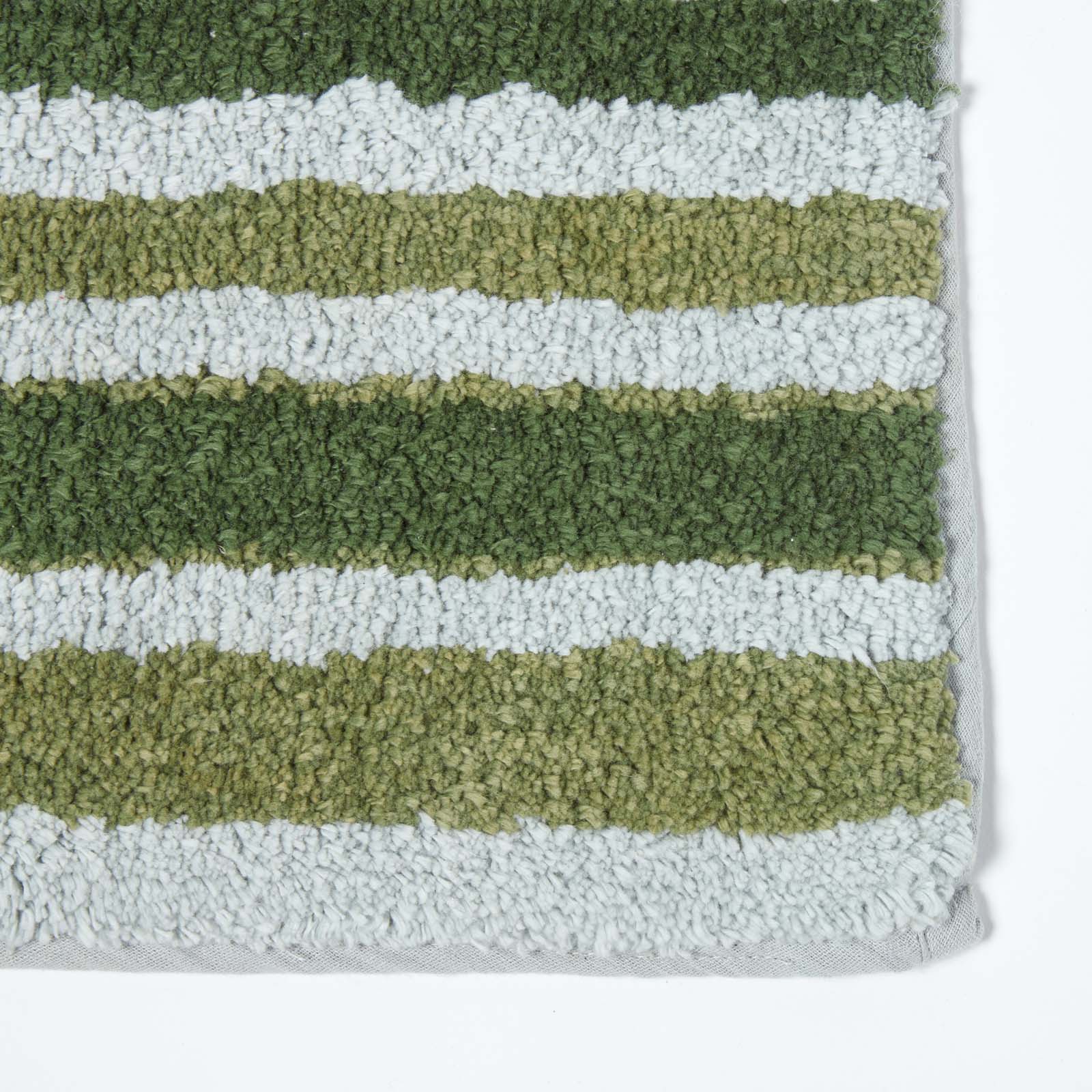 Stripe Cotton Bath Mat | 50 x 80cm | Green