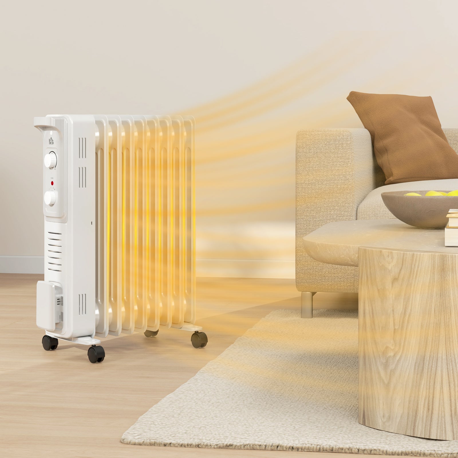 7/9/11fin Portable Oil Filled Heater Energy Efficient | Medium | White