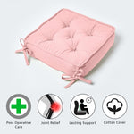 Cotton Dining Chair Booster Cushion | 40cm x 40cm | Pink