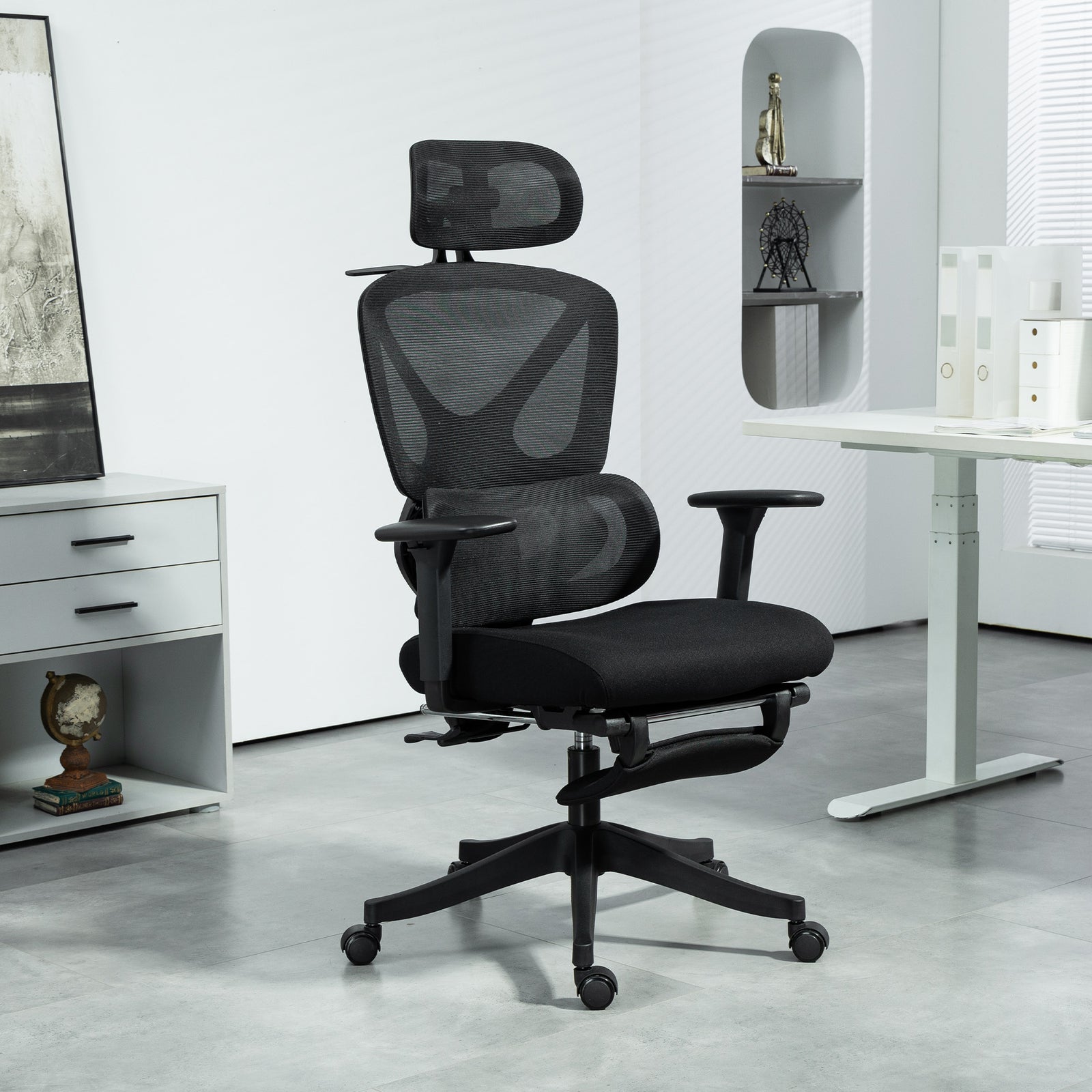 Ergonomic Office Chair Recliner Computer Chair With Footrest | Black