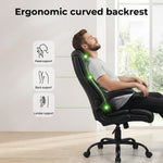 Executive Office Chair Pu Leather Reclining Desk Chair Flip-up Armrests | Black