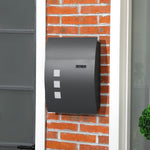 Wall Mounted Mailbox With 2 Keys, Anthracite Grey