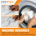 Electric Heated Blanket Underblanket Heated Sheet & Secure Ties 3 Heat Settings | Single | White