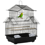 Metal Bird Cage Small W/ Perch Food Container Handle For Finch Canary