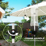 3 M Double-sided Garden Parasol With Solar Lights | Cream