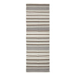 Modern Blue Scandinavian Style Striped Cotton Rug | 200cm | Black & Grey