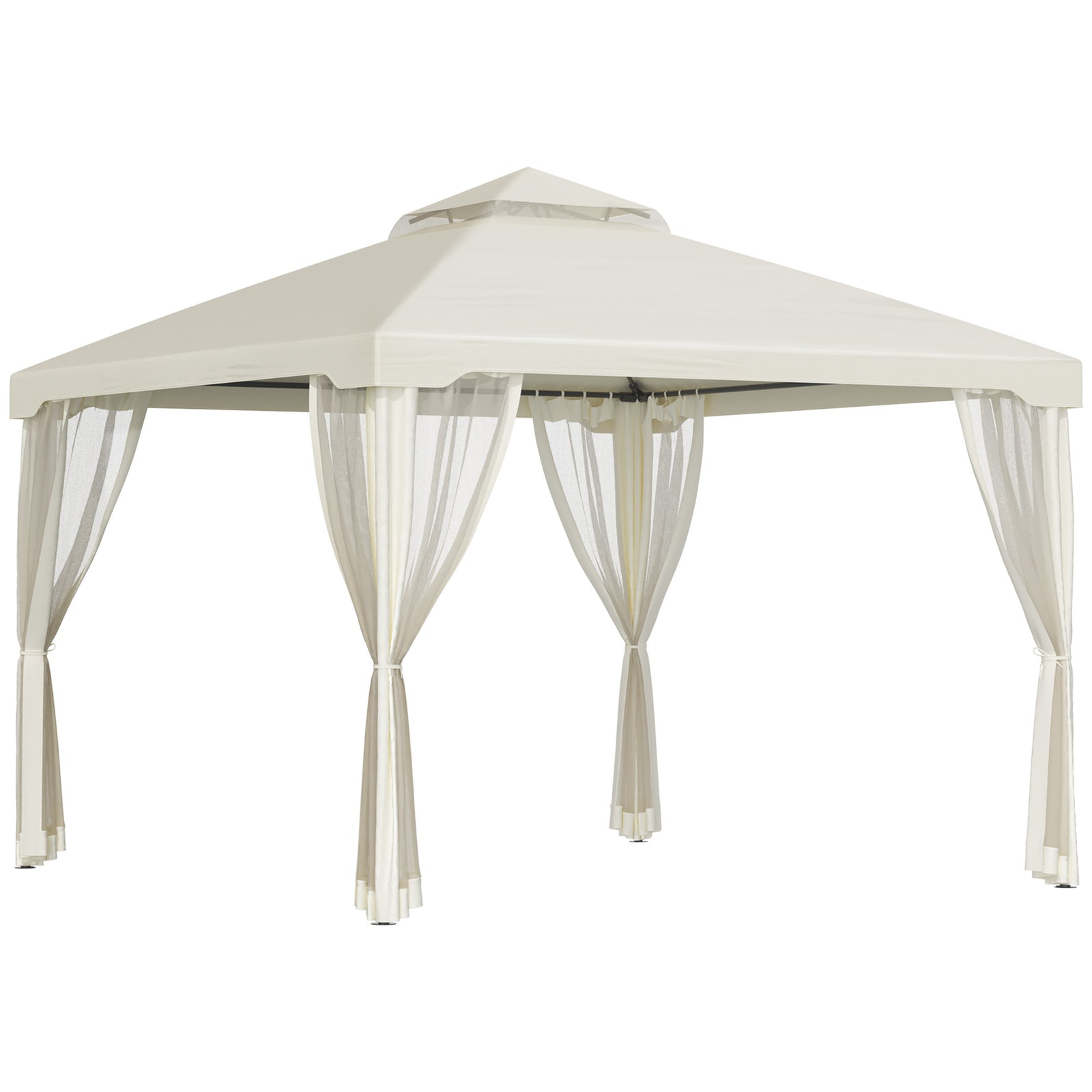 3 X 3 M Metal Gazebo Garden Outdoor 2-tier Roof Marquee | White