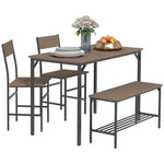Industrial 4 Piece Dining Table And Chair Set Kitchen Table