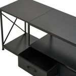 Modern Tv Stand With Fabric Drawers, Spacious Storage Entertainment Center | Black