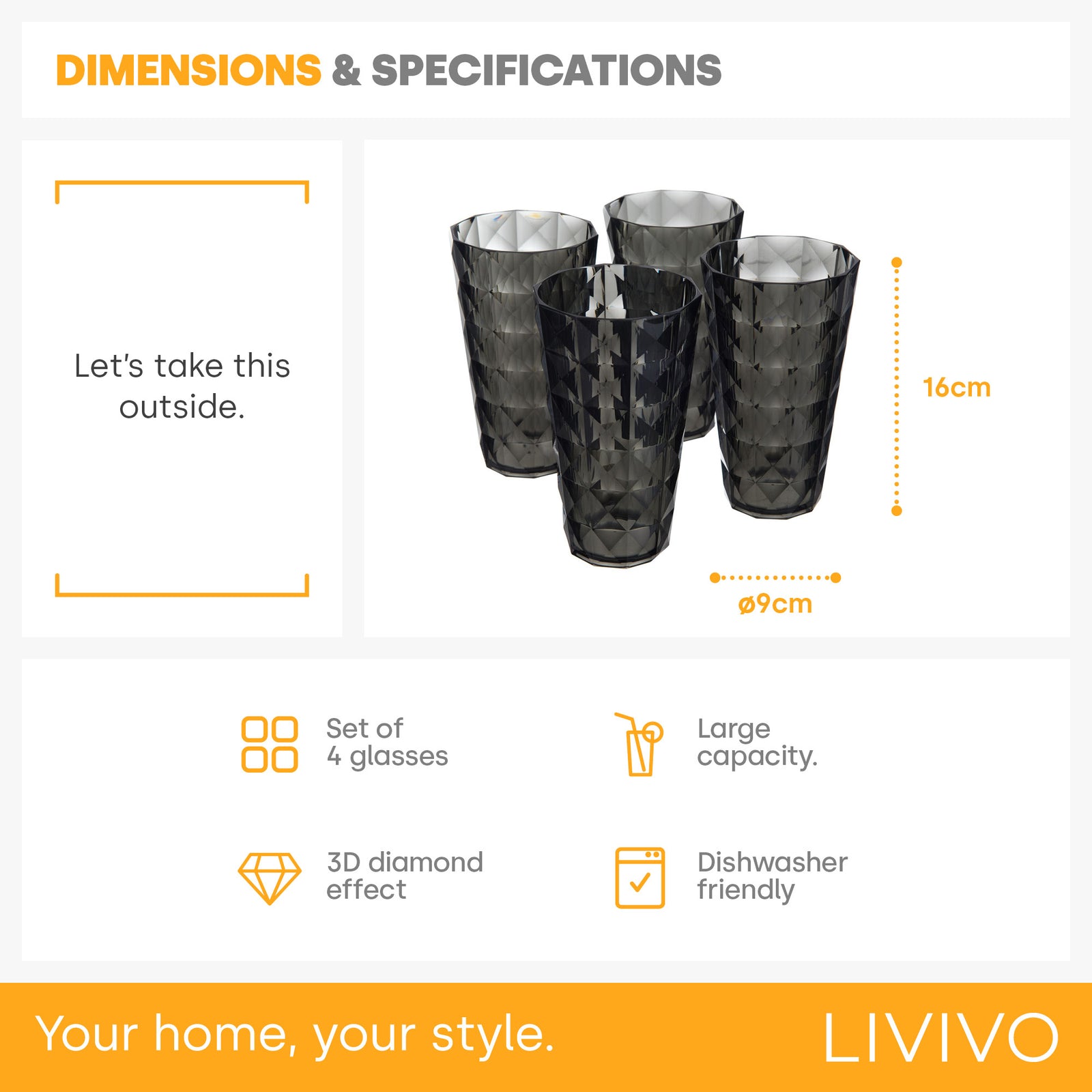 Grey Prism Tumblers - Set Of 4