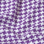 Houndstooth Design 100% Cotton Bedspread Throw | 225cm x 255cm | Purple