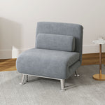 Single Sofa Bed Folding Chair Bed Metal Frame Padding Pillow