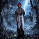 HOMCOM 170cm Animated Halloween Grim Reaper For Covered Outdoor