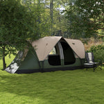 2 Room Camping Tent With Waterproof Rainfly & Screen Panels | Green