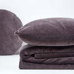 Velvet Cotton Quilted Throw | 125cm x 150cm | Dark Grey