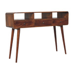 Artisan Furniture Solid Wood Triple Curved Chestnut Console Table