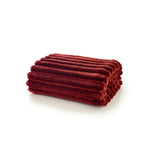 Alnwick Supersoft Ribbed Plush Throw – 140x180cm Cosy Sofa & Bed Blanket | 140cm x 180cm | Burgundy