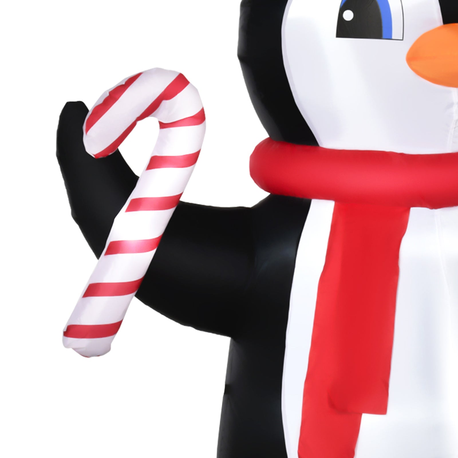 8ft Lighted Inflatable Christmas Penguin With Candy Cane