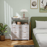 HOMCOM Bedroom Chest Of Drawers 7 Drawer Dresser W/ Shelves