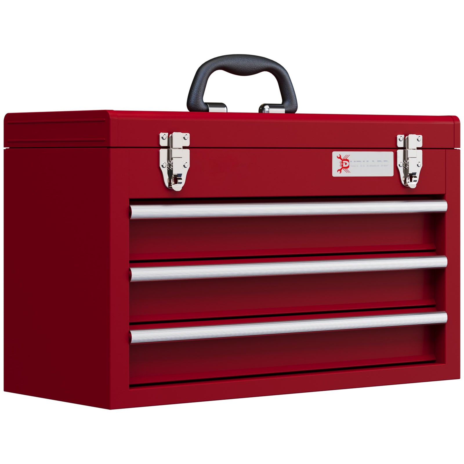 Lockable 3 Drawer Tool Chest With Ball Bearing Slide Drawers | Red