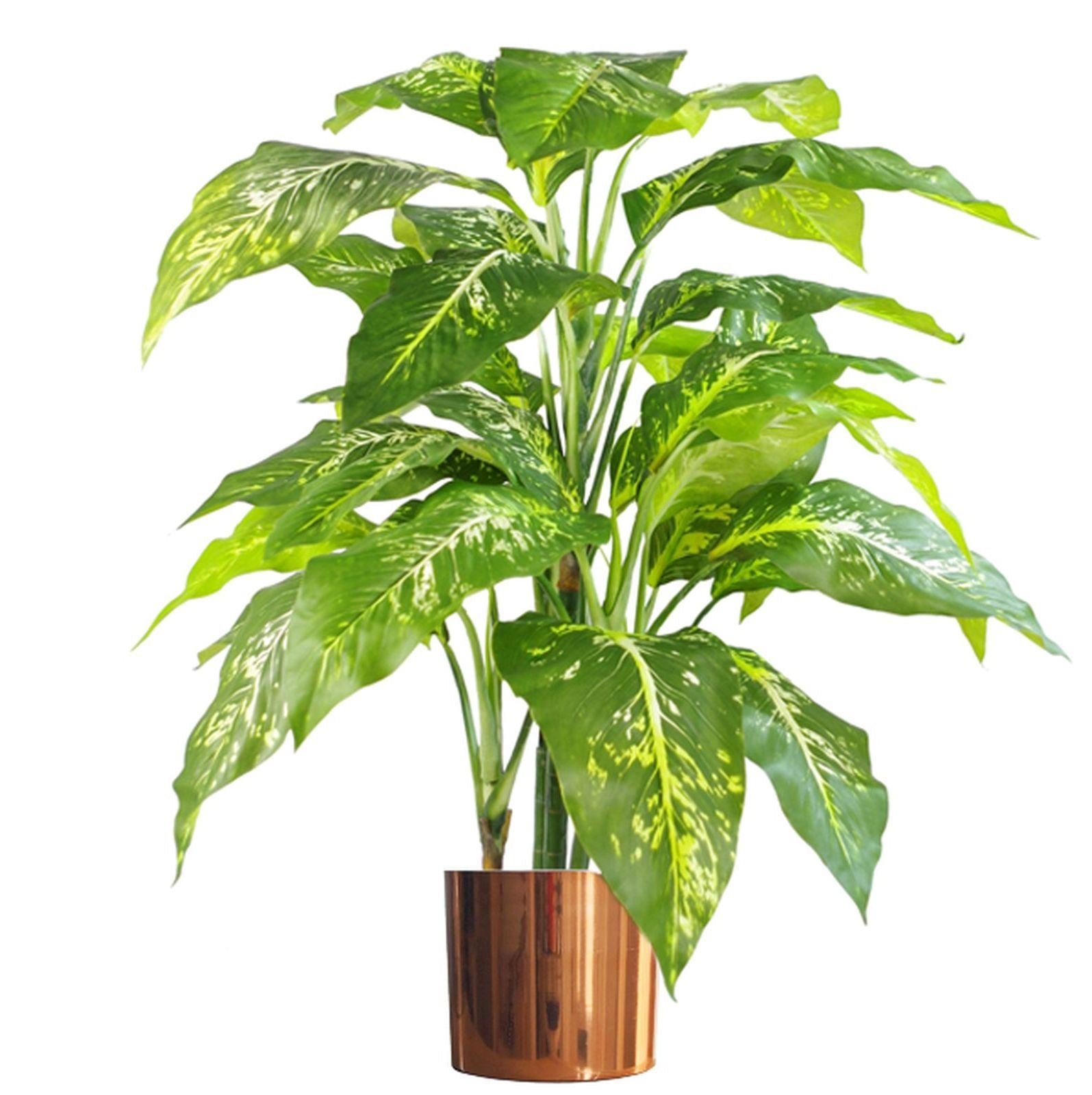 100cm Large Fox's Aglaonema Tree Artificial Plant With Copper Planter