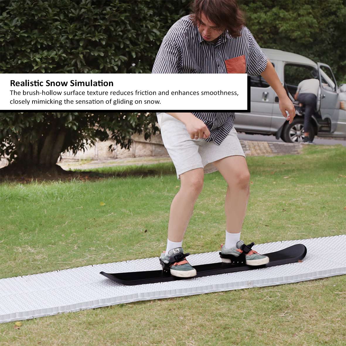 Snowboard Training Mat Set For Off Snow Practice | Set of 1 | White