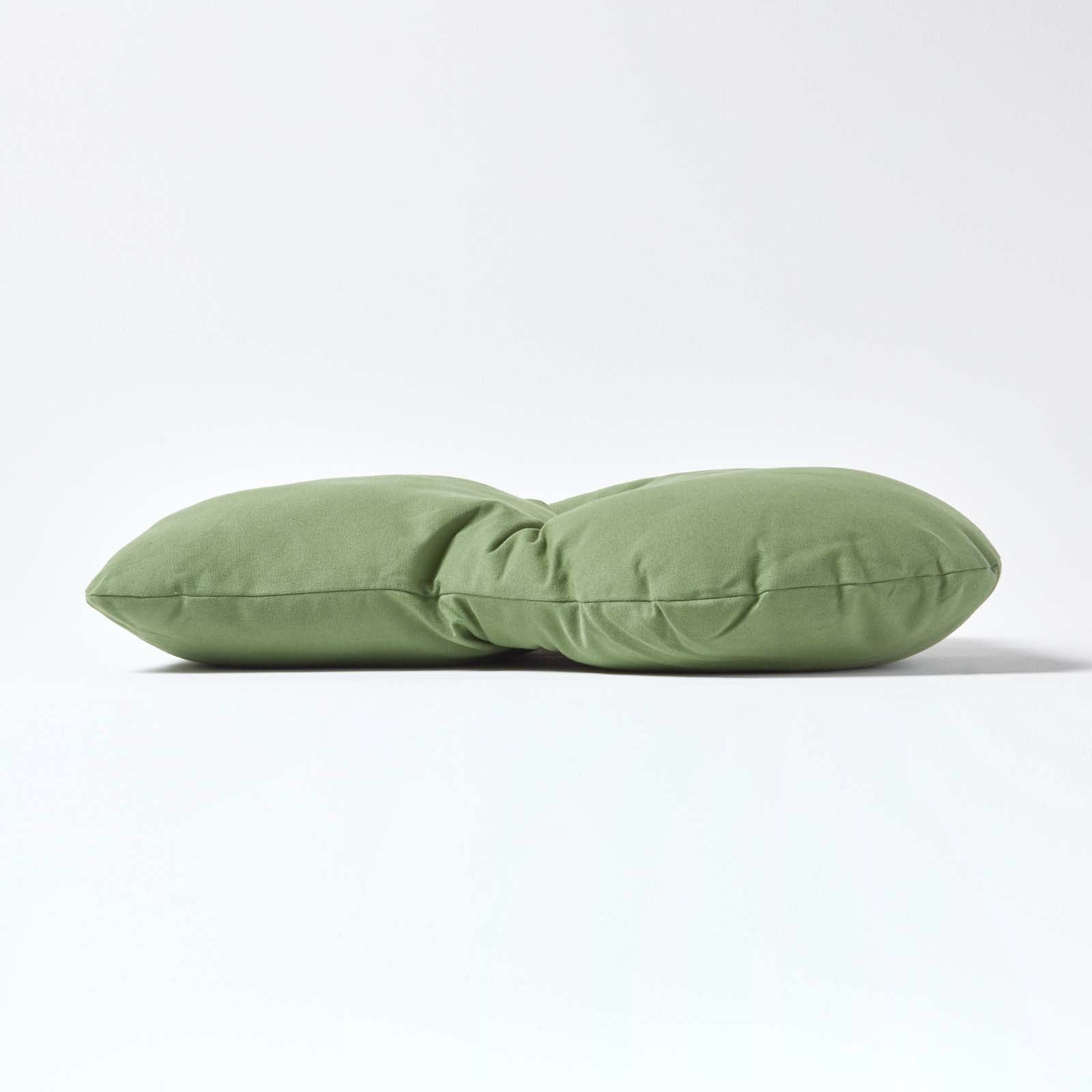 Cotton Back Support Thick Lumbar Cushion | Forest Green