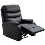 Manual Recliner Chair Armchair W/ Footrest Black