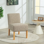 Selina Fabric Armless Accent Chair | Light Brown
