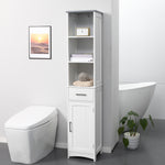 Tall Bathroom Storage Cabinet Slim Freestanding Linen Tower