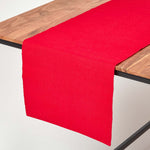 Cotton Plain Table Runner | Red