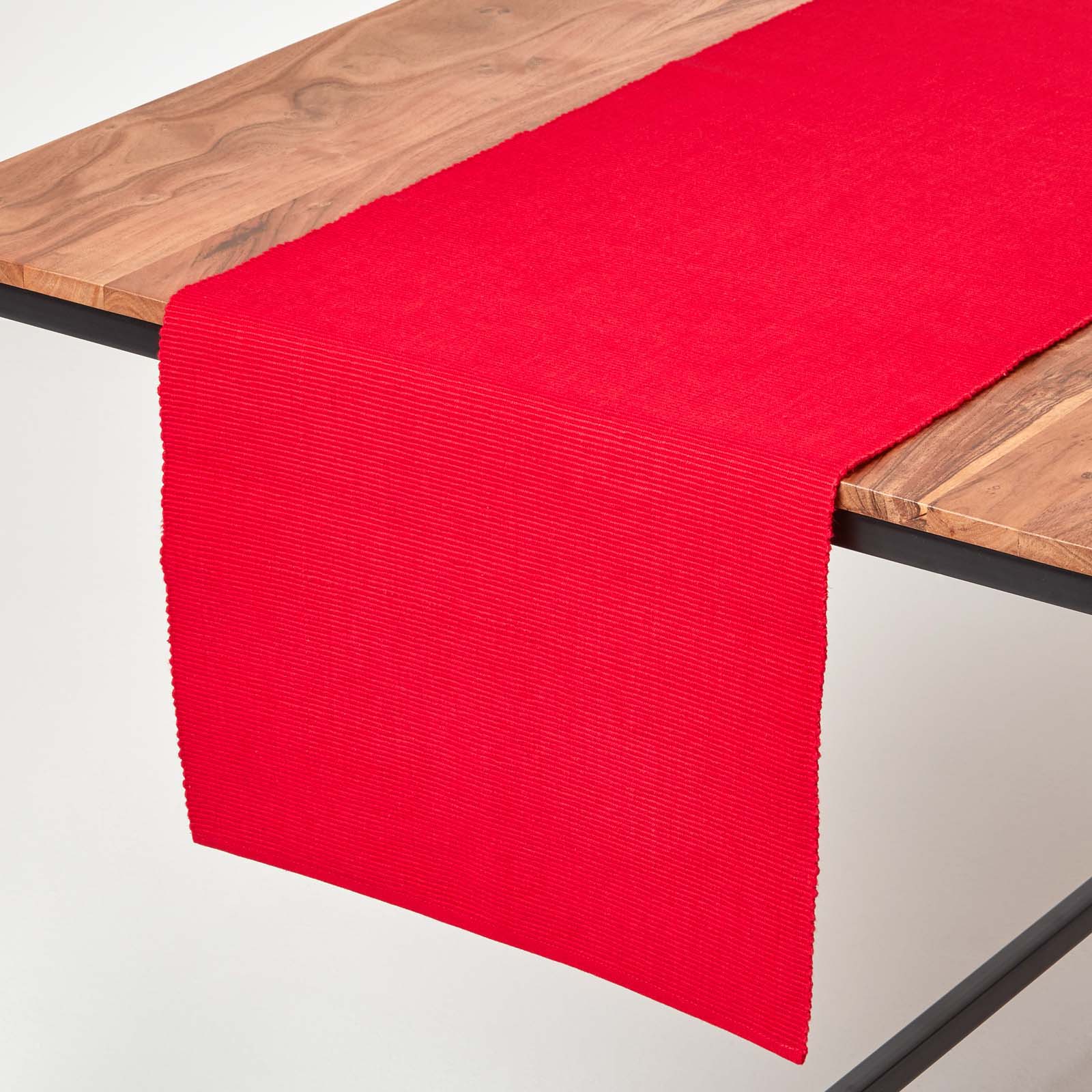 Cotton Plain Table Runner | Red