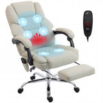 Massage Office Chair With Heat, 135° Reclining Desk Chair | Cream