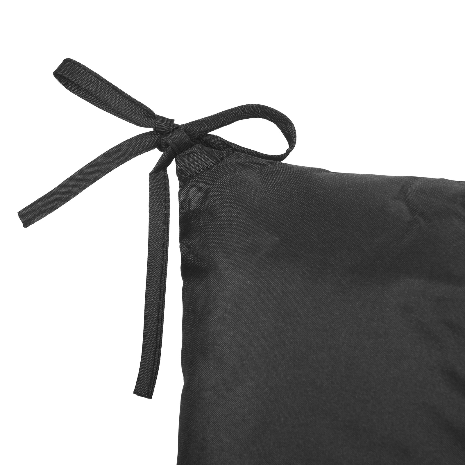 3 Seater Garden Bench Cushion Outdoor Seat Pad With Ties | Black