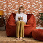 Natalia Velvet Armchair Beanbag | Orange