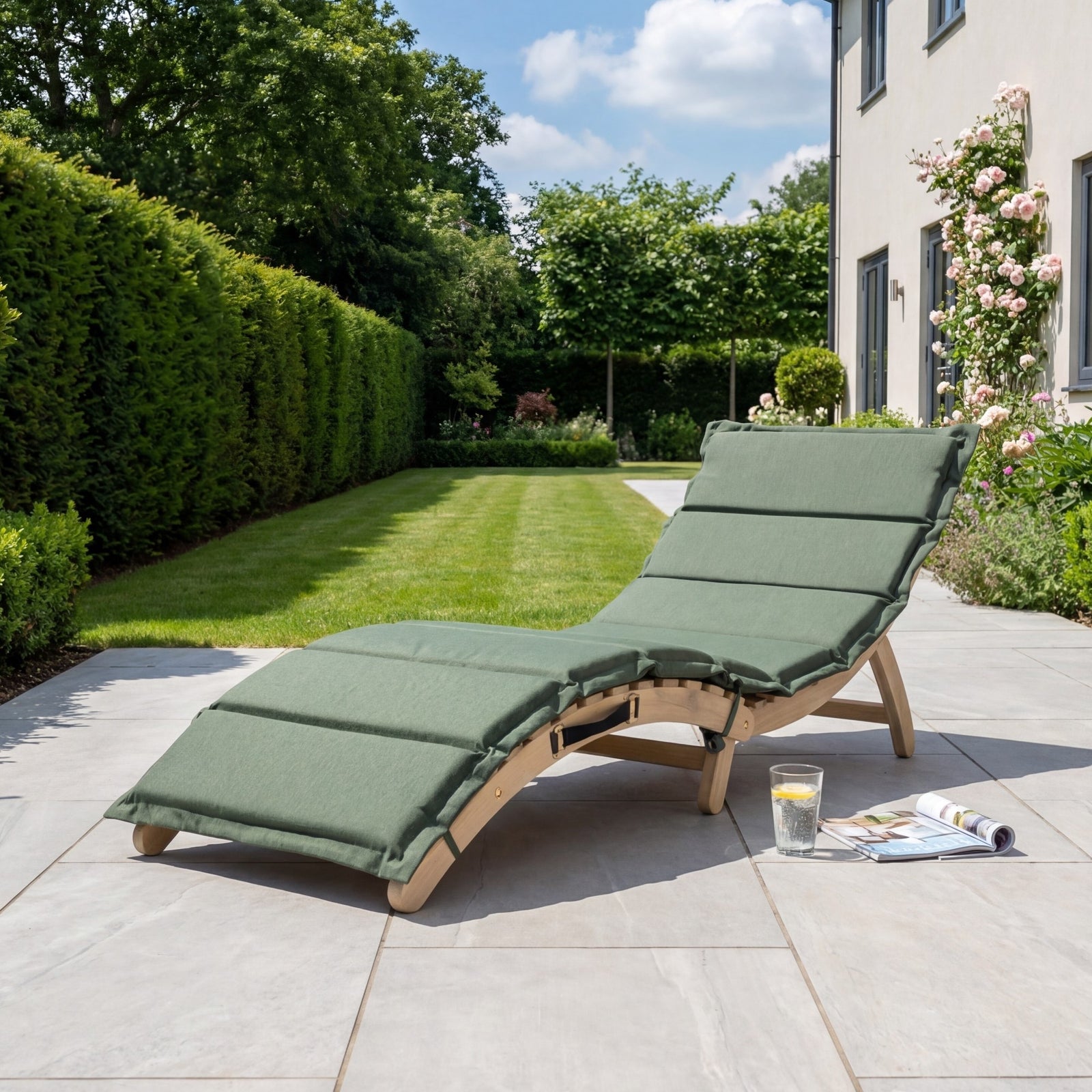Solara Curve Sun Lounger | Green
